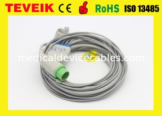 Câble médical de l'avance ECG du rond 12pin 5 de Biolight pour M9500 le moniteur patient, matériaux de TPU